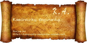 Kaminszky Asszunta névjegykártya